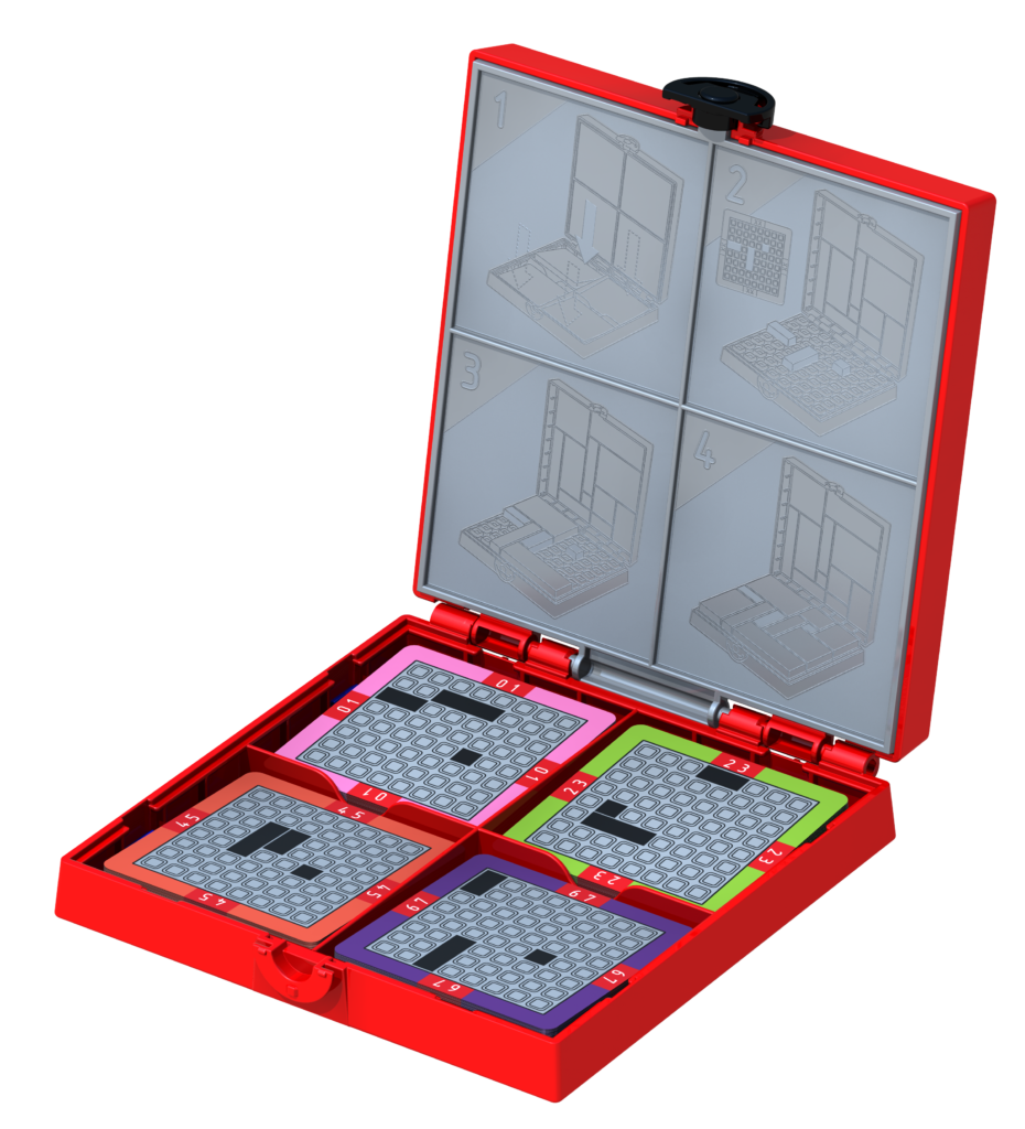 Mondrian Blocks Puzzle Édition Rouge - Jeu De Logique Compact 88 Défis - Cadeau Voyage Cerveau
