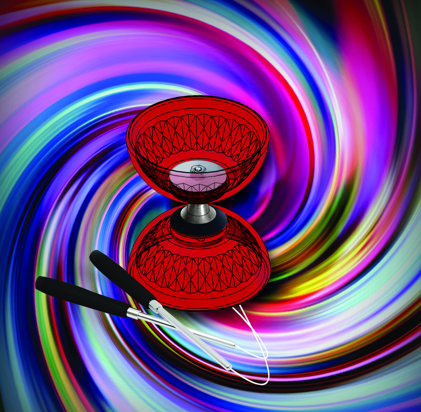 Skill Toy Diabolo Zeekio Crystal Series Diabolo - Fixed Axle